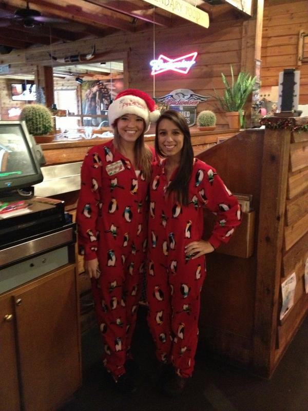 karissapayne3's tweet image. Wearing onsies to work! #howoldarewe ? @ElianaValdez5 😊🎅🎄🎁👍