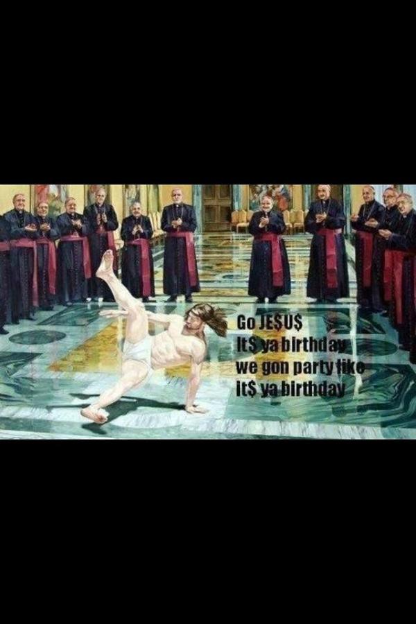 DDInTheMorning's tweet photo. I'd like to imagine this is how Jesus celebrates http://t.co/jhkkbnv5