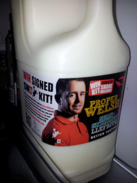 Come home from work and find @ShaneWilliams11  in my fridge! #WelshMilk
