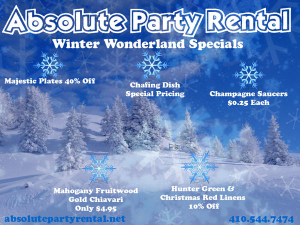 AbsoluteParty21's tweet image. Absolute Party Rental has everything for your holiday events this winter!