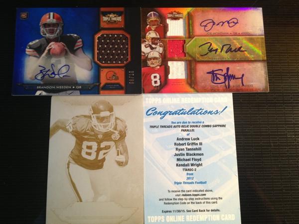 BargainBoxBreak's tweet image. Best Box break ever. Luck, griffin, tannehill, Blackmon, Floyd, wright BOOK /3, Montana, Rice, Young /27 and tons more