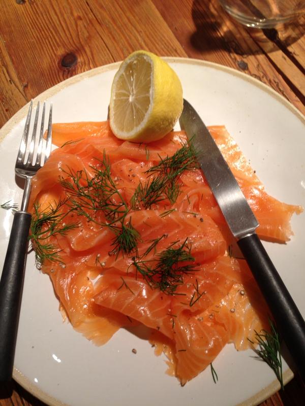 Nigella_Lawson's tweet photo. Home for smoked salmon feathered with dill and #mastercheftheprofessionals on Sky+ http://t.co/ZcNHx6Gu