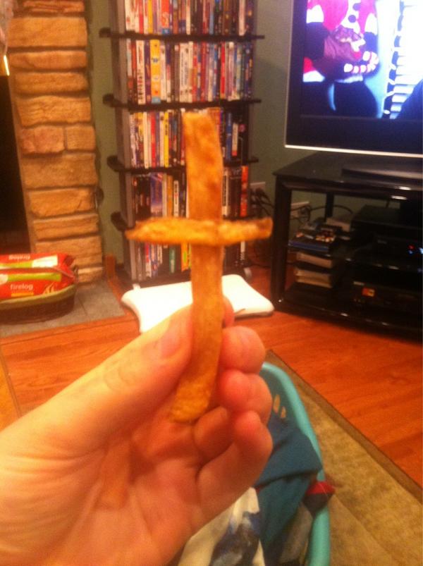 dannycbowery's tweet photo. I always knew Jesus would contact me through food #earlyfestivusmiracle http://t.co/V4hk7jgs