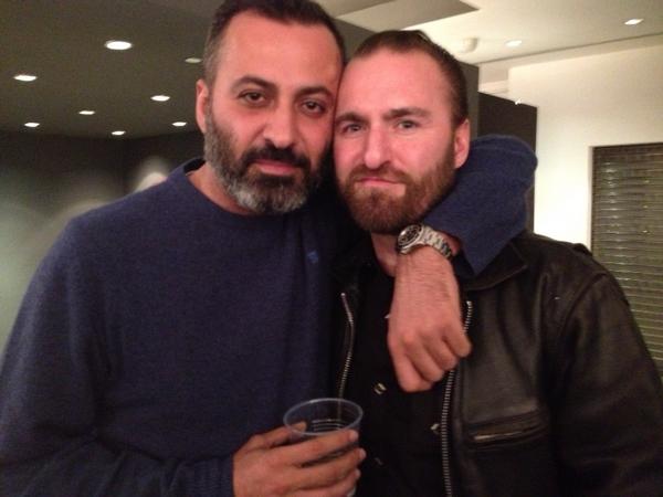 MilkStudios's tweet image. .@mazdackrassi &amp;amp; @Hunter_Barnes last night at his opening reception at Milk Gallery #SerpentHandling