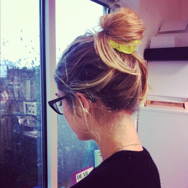 GraziaUK's tweet photo. Grazia's @angelica_hermon is getting into the scrunchie spirit a la @Caradelevingne. You like? http://t.co/bKblsZsc http://t.co/DVPcraar
