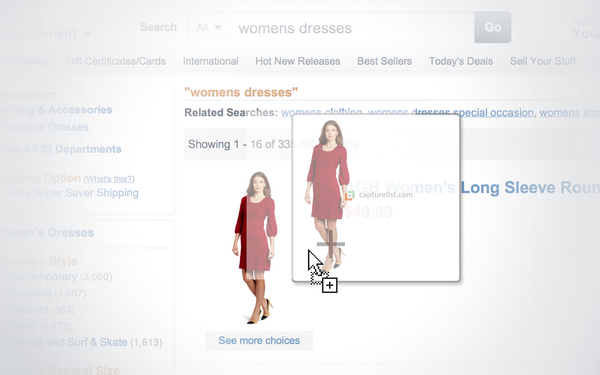 capturelist's tweet image. 'Slide' the picture of an item on any page, it will be added to your capturelist.com
