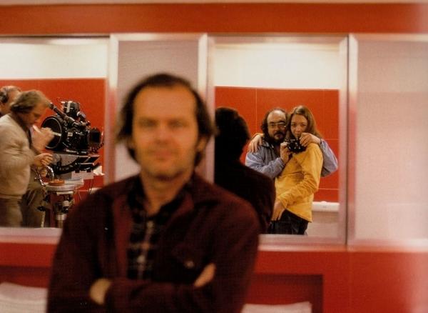 Awesome #Kubrick mirror shot with #JackNicholson on set of #Shinning.