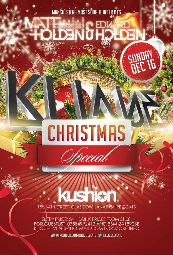 KliqueEvents's tweet image. Biggest Christmas party in town is happening this Sunday @KUSHIONCLUB with @KliqueEvents!! Get your GLIST requests in