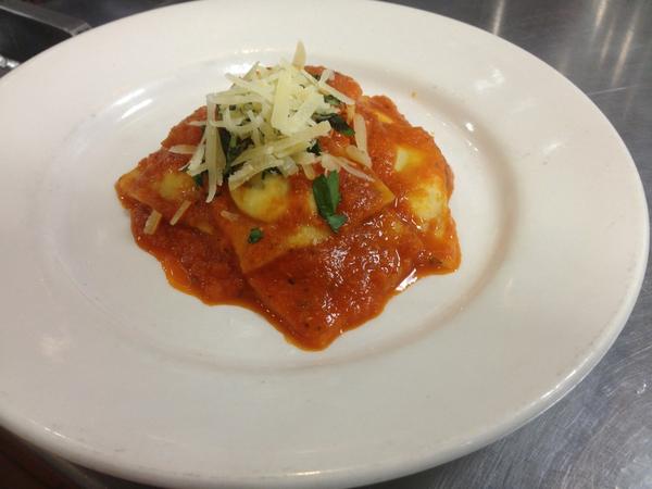 Ricotta filled ravioli