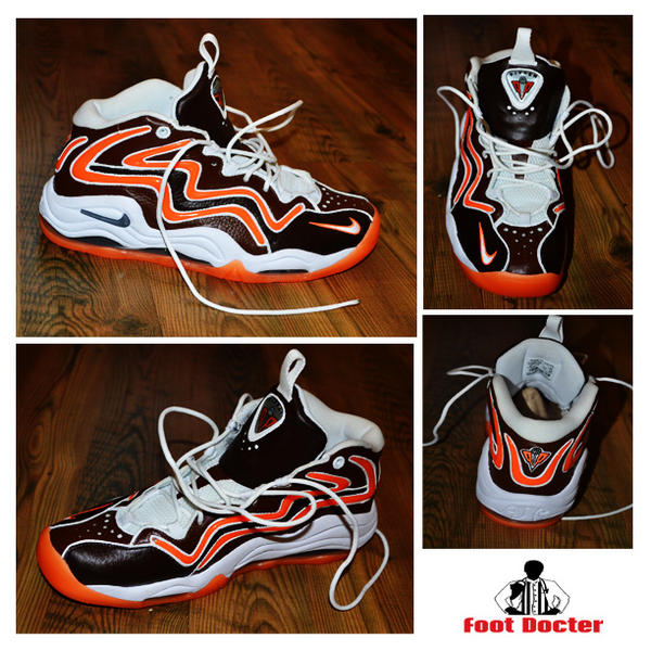 TheRealR_O_B's tweet photo. Check out these custom #AirPippens made for a die hard #ClevelandBrowns fan #FootDocter http://t.co/84f43hwk