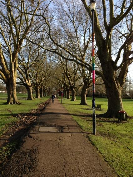 The nutty knitter has been at it again. Every lamppost on Jesus Green is now lovingly woolly. Quite, quite brilliant