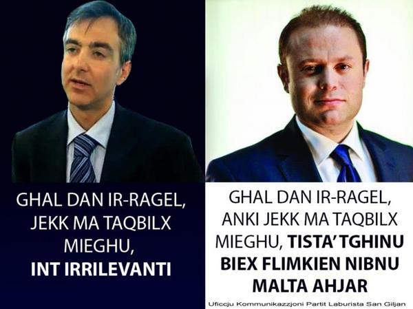 Id-differenza Bejn <a href="/JosephMuscat_JM/">Joseph Muscat</a> u #Gonzipn Simon Busuttil