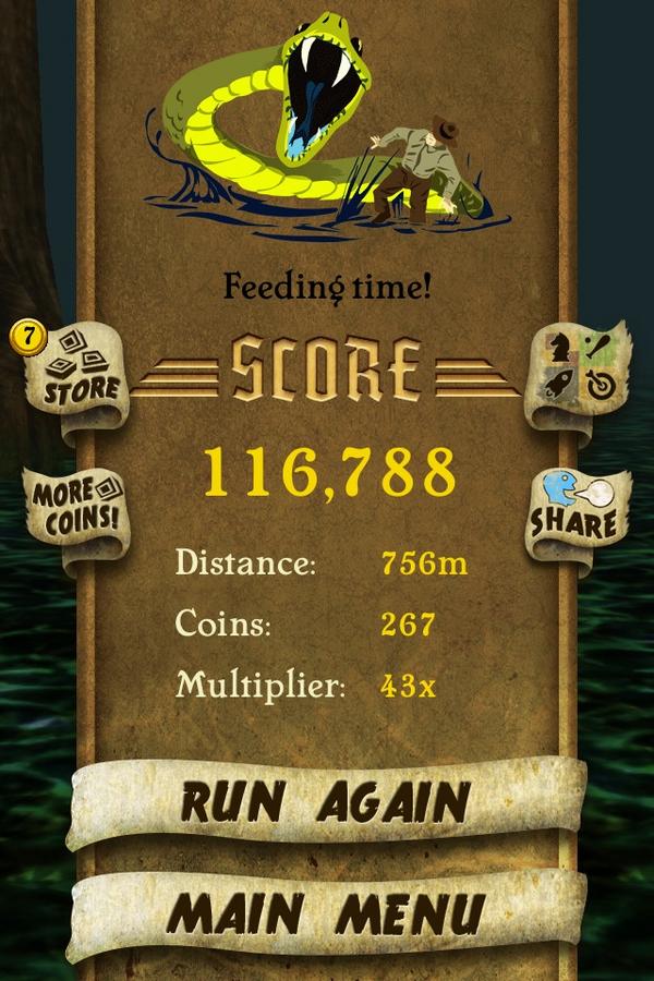 ShereenG's tweet photo. I got 116,788 points while escaping from demon monkeys. Beat that! http://t.co/qnlCVgRZ #TempleRunoooi http://t.co/Aj5wHCp2
