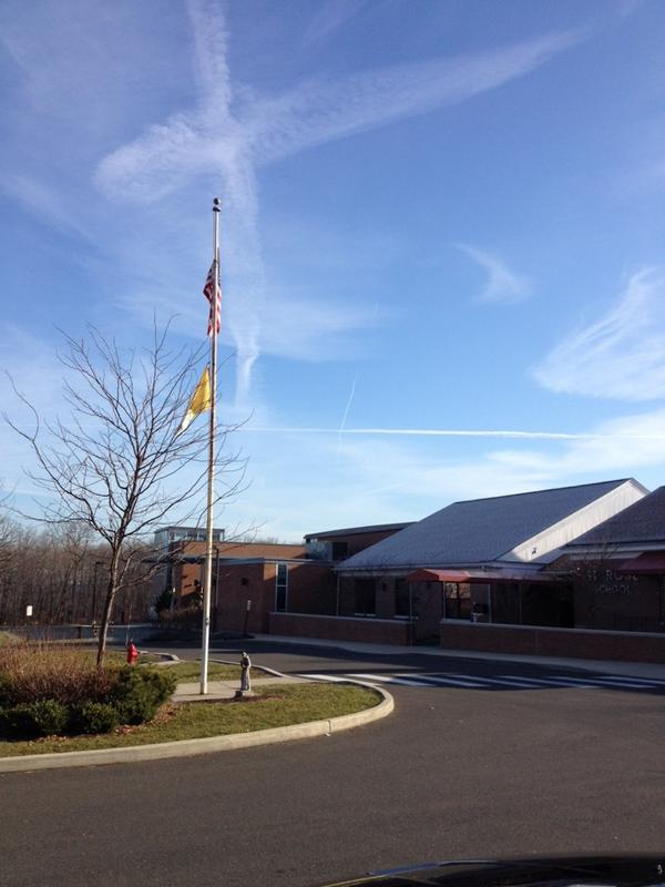 Pic of sky over Sandy Hook taken 930 am Friday... someone sent me last night. Thinking &amp; praying for all the families