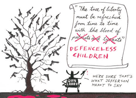 nzherald's tweet image. Cartoonist Guy Body comments on the US gun lobby: ow.ly/g8SJy