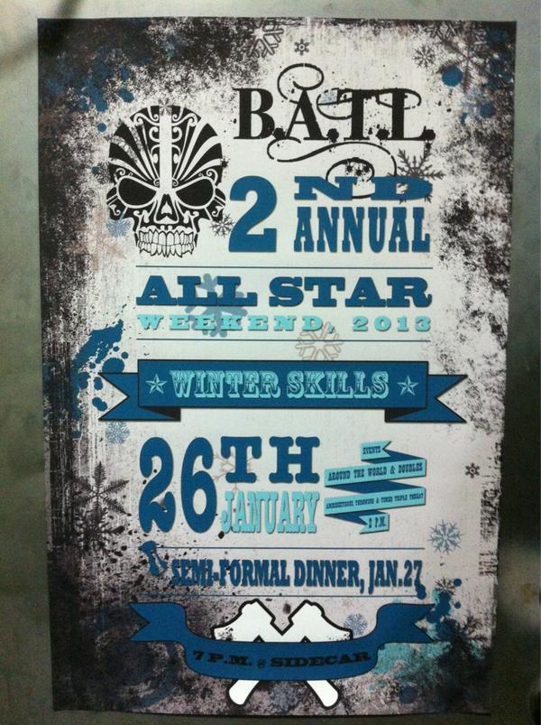 BATLToronto's tweet photo. 2nd Annual All-Star Weekend. Winter Skills Jan 26th. Semi-Formal Jan 27th. #BATL #Toronto http://t.co/hzzvdyM4