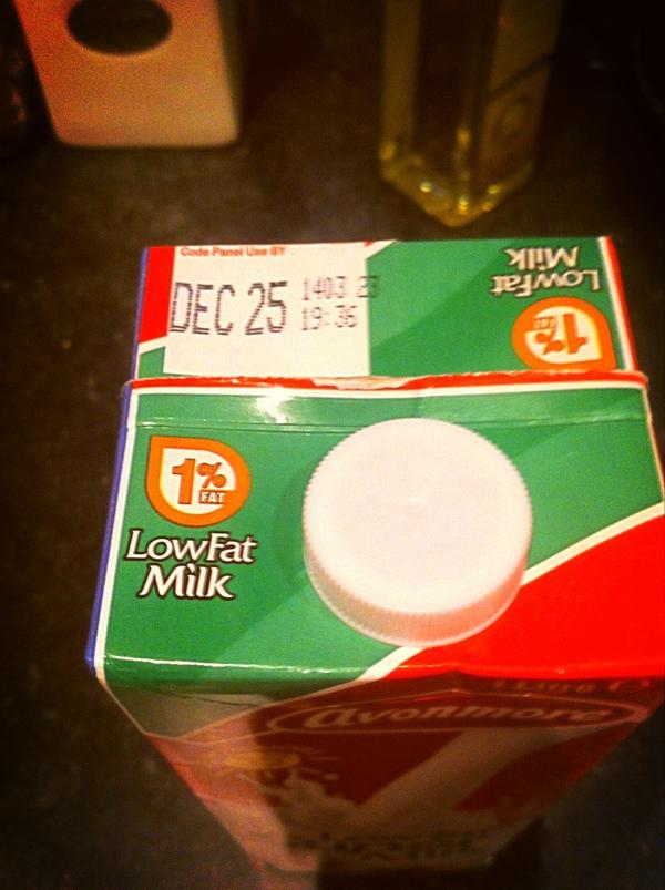 Christmas must be really close if it says it on the milk carton! #8daystillChristmas