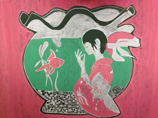 井上型屋 黒板アート 第五弾 今回は和風に書いてみました Http T Co L5rzjpba