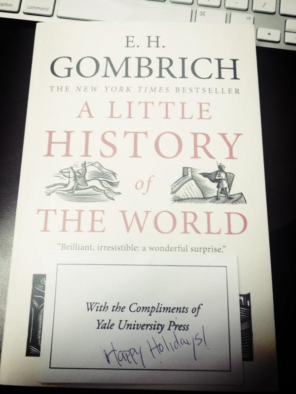 scottdhughes's tweet photo. @yalepress Thank you for my new book "A little history of the World" #littlehistory http://t.co/pIzBFBFi