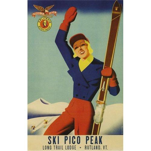 WE HAVE SNOW! Vintage Vermont Ski Ad for Pico.  Where are planning to ski this week?
