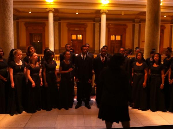 Honored to have the beautiful voices of the Broad Ripple High School choir singing carols at the Statehouse.