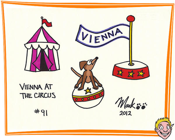 MarkPaws's tweet image. Pet Drawing Number 91: Leslie wanted a brown &amp;amp; tan mini dachshund Vienna standing on a ball at... markpaws.com/petdrawings/de…