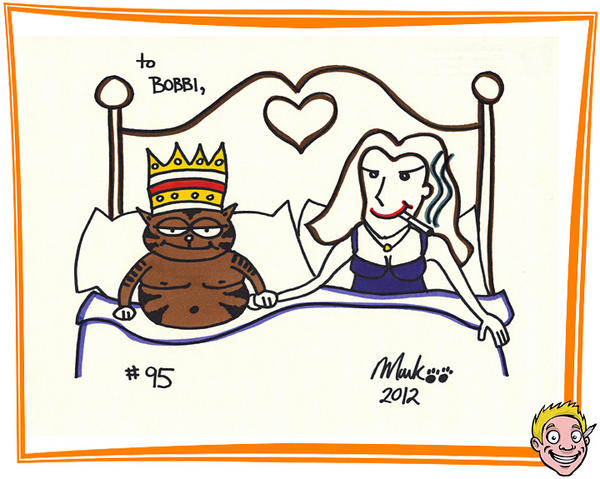 MarkPaws's tweet image. Pet Drawing Number 95: Judy wanted Tyson (a large tabby cat) - the two of them sitting up in... markpaws.com/petdrawings/de…