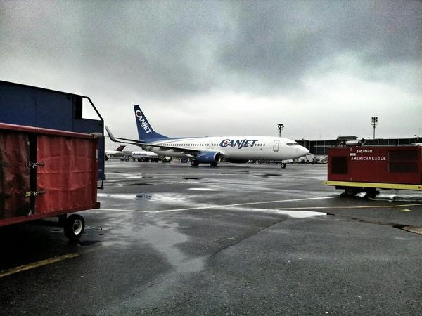 Pilot9685's tweet image. #Emergencylanding #canjet 737-800 at #LGA yesterday. Sick passenger. PA Emergency response met the plane.  @NYCAviation
