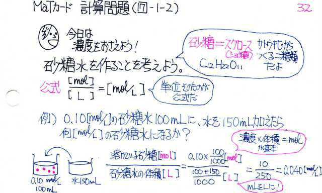 Mat A Twitter Matカード 1 2 大学受験 今日は濃度計算を押さえよう まずは Mol濃度 単位はmol Lで これこそが 公式 分子にmol 分母にlを持ってこよう この濃度に体積かければ物質量molになるね 中和の公式にもつながるよ 32日 Http T Co Bz76ordo