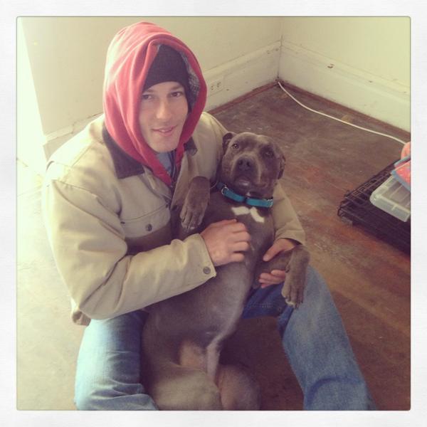 My son&amp; Storm! If u are looking 2 adopt a dog please come 2Westchester Humane Society and see Storm, she needs a home!