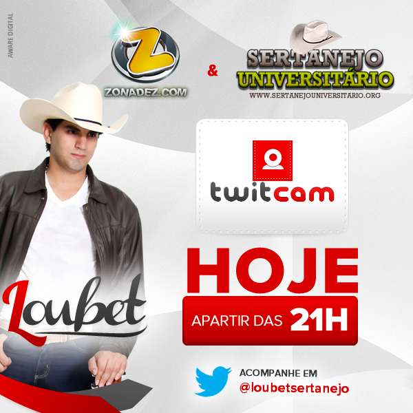 #HOJE tem Twitcam com @loubetsertanejo  Acompanhe a partir das 21 horas! #TODOMUNDOLIGADO