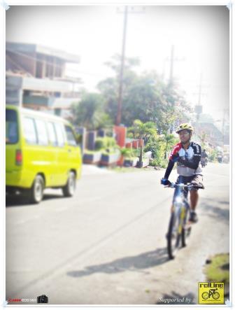 Cyclist with our goods for cycling ...