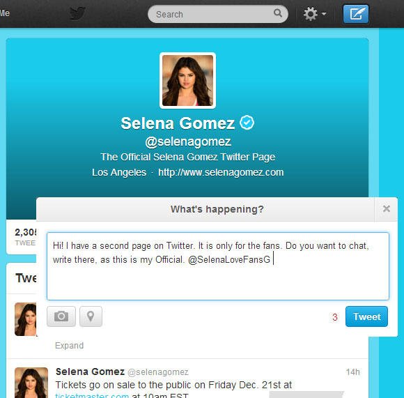 SelenaLoveFansG's tweet photo. I'm a real Selena Gomez! That's for you to tweet! http://t.co/FWCxDagU