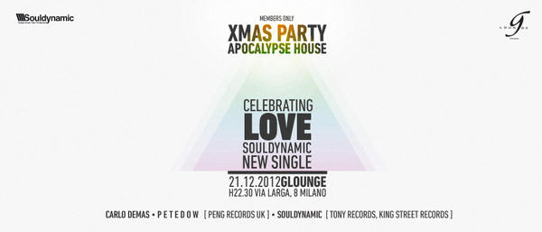 ClubListen's tweet photo. 21.12.012 lo faremo insieme!
In occasione della fine di quest'epoca, il nuovo single Souldynamic "LOVE" Tony Records. http://t.co/KJwRnxul