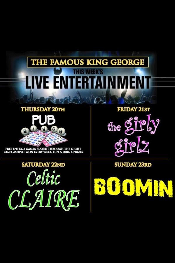 This Week at The Famous King George! Live Entertainment Thurs, Fri, Sat AND Sun...Please RT...#FKG #FamousKingGeorge