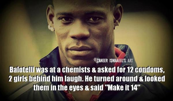 ODDSbible's tweet photo. "Balotelli was at a chemists..." #TrueStory http://t.co/Q1pOTdNo