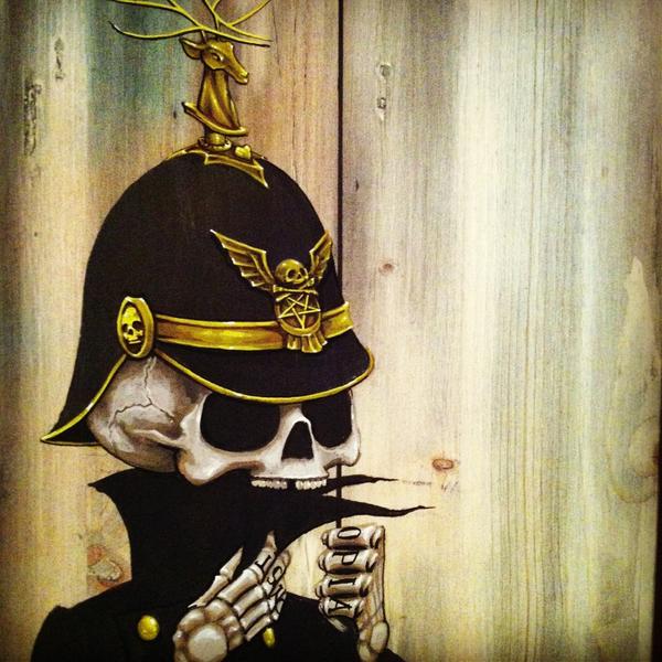 progress shot of a painting I'm working on for "dystopia" a group show at true love art gallery In January 2013.