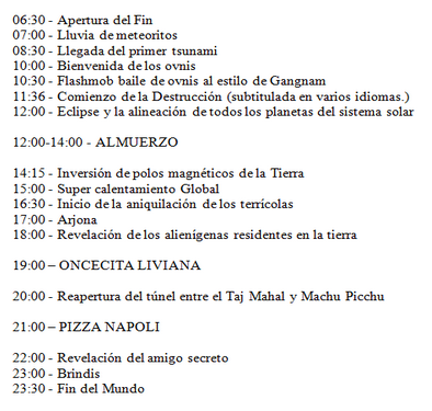 '@SBeguiristain97: Y este será el horario del fin del mundo. '@Laura_AcunaRCN ,jejejeje