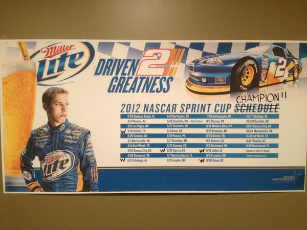 tkoppmann's tweet photo. @keselowski Do it again in 2013!! http://t.co/mqT8vuGS