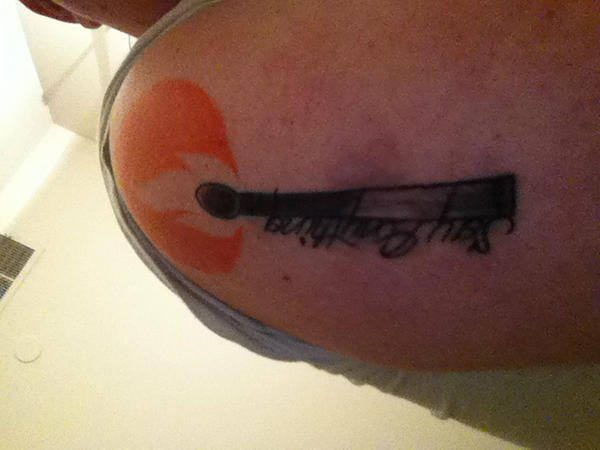 Mighty_Breity's tweet photo. @maxbemis Just got my first tattoo to show my love for Say anything. I hope Y'all are Forever, cause this sure is. http://t.co/O5WGOcDM