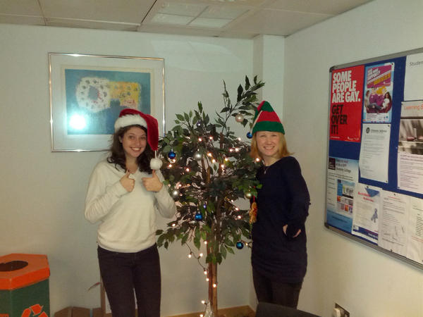 Leah and Greta in the Holborn Advice Centre are looking festive today! :)