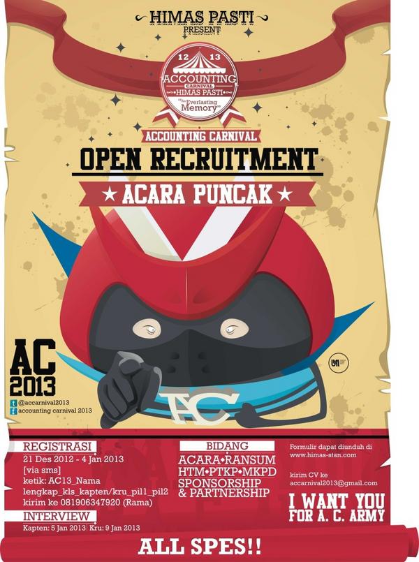 accarnival2013's tweet image. OR Panitia Acara Puncak Accounting Carnival 2013 awal tahun ini, siapkan CV terbaik dan bergabunglah bersama kami :D
