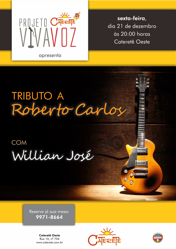 Caterete's tweet photo. Hoje tem Roberto Calos Especial, não na Globo,  no Cateretê Oeste, com o Cantor Willian José, às 21hs! Inf: 3214-2025 http://t.co/1tkBf8mn