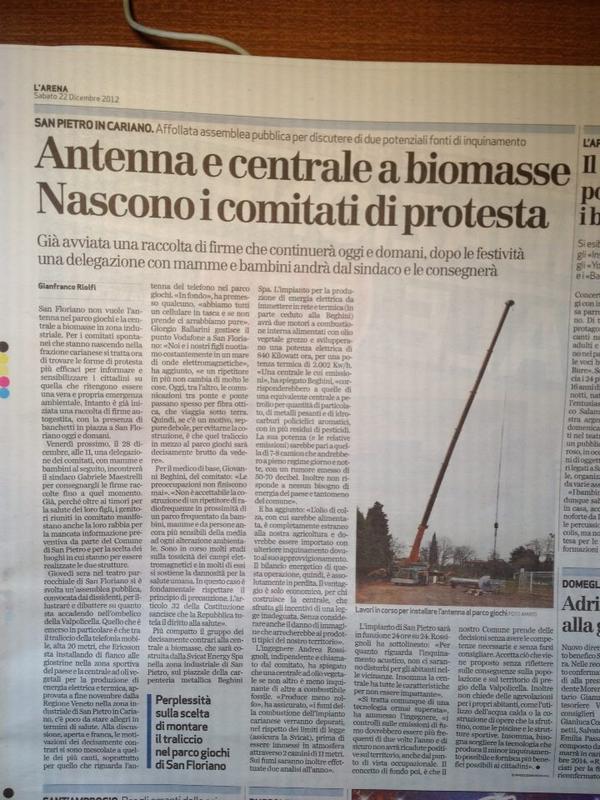 IlPassoAvanti's tweet photo. "Il Comune accetta senza riflettere sulle conseguenze sulla popolazione e sul territorio della Valpolicella!" #IPA http://t.co/83ZeEFx3