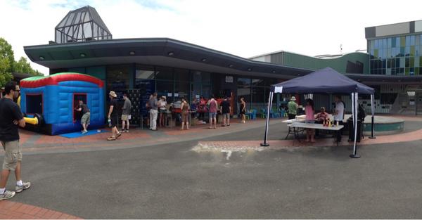 Jumping castle up...it's go time