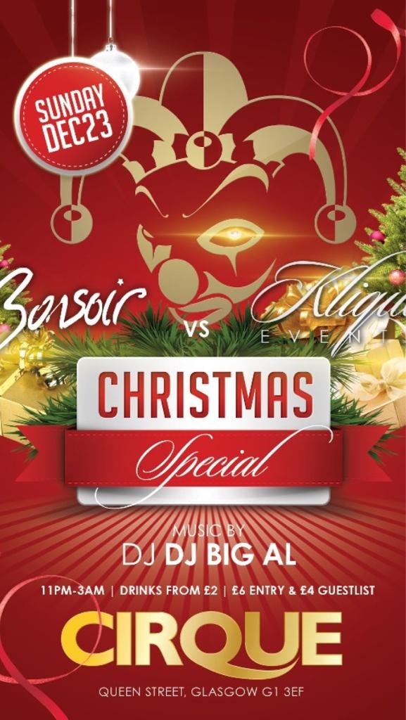 KliqueEvents's tweet image. Klique Events and Bonsoir teaming up tomorrow for a huge Christmas Party at new club Cirque!! Newest and best club.