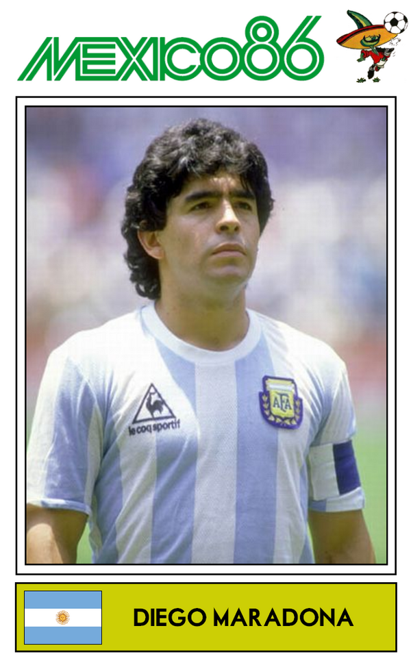 DIEGO ARMANDO MARADONA #84 CALCIATORI PANINI MEXICO 86 ORIGINAL