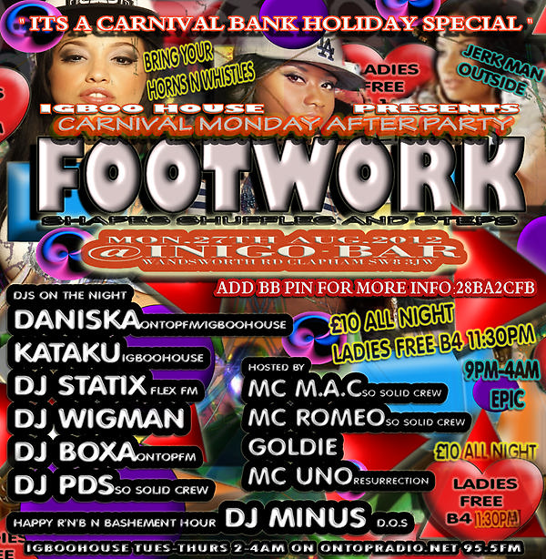 IGBOOHOUSE's tweet photo. RT RT THIS CARNIVAL MONDAY 27TH THE AFTER PARTY @ontopfm @MinusAnthony @EMZALEENA @jaiiKamikazi @ZoeeDaly @SusieTheBoss http://t.co/Zh6O16bn