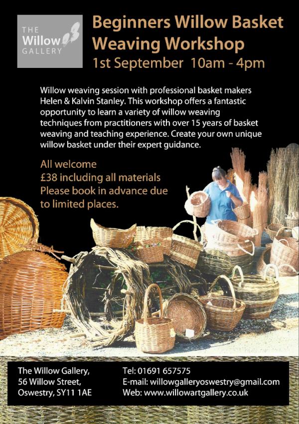 WillowGallery's tweet photo. Book your place on our Willow basket weaving workshop for beginners! 1st September with professional weavers! http://t.co/vCxtIydJ