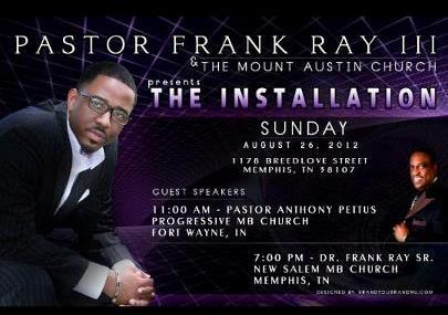 drfrankraysr's tweet photo. My grandson's pastoral installation is Sunday at 7PM at New Salem!!!!  I am very proud of Pastor Frank Ray III. http://t.co/Rg98bcT8